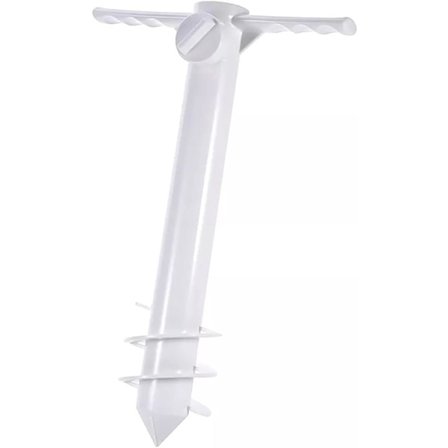 Strandparasoll Sandankare, Vindtät Bärbar Parasol Bas Hållare, Passar Alla Strandparasoll (Vit)