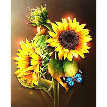 30 x 40 cm ,tournesols et papillons Diamond Painting Broderie D