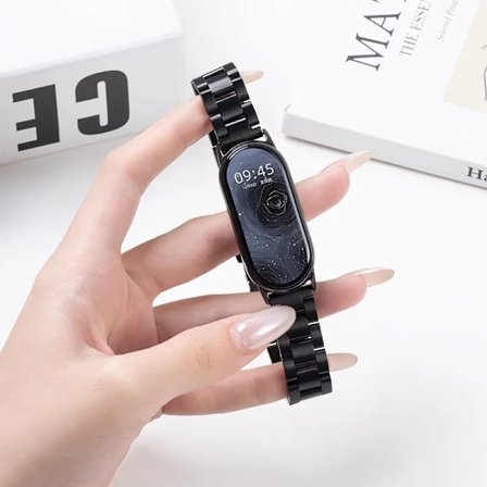 Ädelmetall klockarmband kompatibla Xiaomi Mi Band 10 9 8 armbandstillbehör Rostfritt pulseira armband correa xiaomi smart band 9 8 10