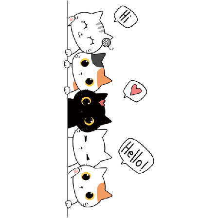 Sarja seinätarroja söpöjä kissatarroja seinäkoriste