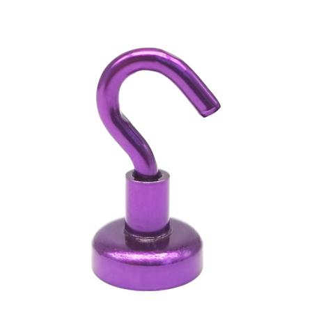 10 värin magneettikoukut taloustavaroihin, metalliset, ei-huokoiset vahvat magneettikoukut (violetti D16),