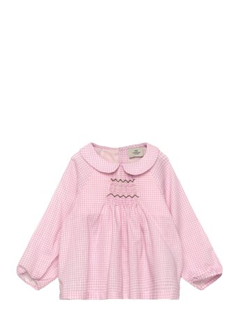 Copenhagen Colors | Houndstooth Blouse W. Handmade Emb. Smock | 116