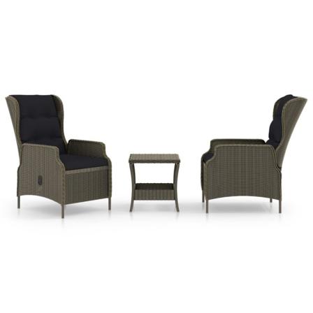 Vidaxl Loungeset För Trädgården Med Dynor 3 Delar Konstrotting B Brun