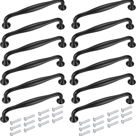 Møbelknotter og håndtak, 12 stk 128 mm kjøkkenhåndtak, skapdørhåndtak, skaptrekknapper