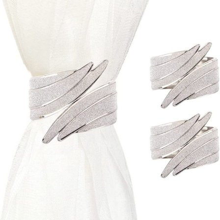 2st dekorativa gardinband i glänsande metall fjäderdraperi