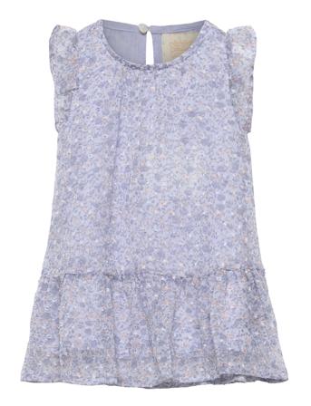 Dress Flower Dobby Dresses & Skirts Dresses Casual Dresses Short-sleeved Casual Dresses Blå Creamie*Betinget Tilbud