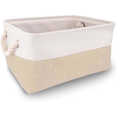 Oppbevaringskurv Rektangulær Stoffoppbevaringsboks med Håndtak for Til