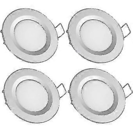 Bobil Båt 12v 4 X Led Innfelte Taklamper, 3w 3200k Dimbar Full Aluminium Downlights