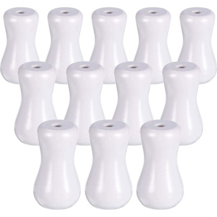 12 st Persiennsnöre Knoppar Trä Snöre Tofsar Fönsterpersienner Trä Snöre Tofsar Trä Hängande Kulsnoddar för Gardin(Vit)