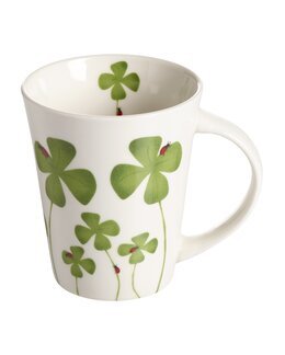 Porslinsmugg med handritat motiv Klöver 1-pack Grön - Nääsgränsgården