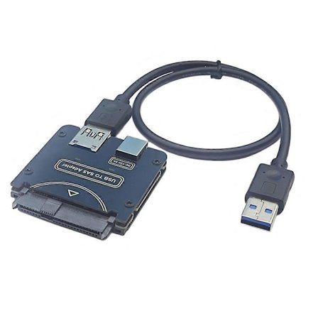 SAS 29Pin SFF-8482 til USB 3.0 Adapter Harddiskdrev 5Gbps med Chipset og Strømport Uden 12V/3A Strømforsyning