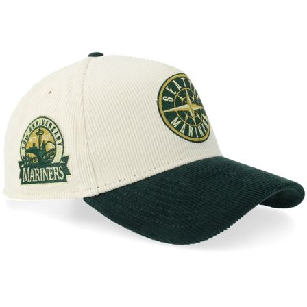 New Era - MLB Vit adjustable Keps - Hatstore Exclusive x Seattle Mariners 9FORTY 30th Corduroy Chrome/Dark Green A-Frame Adjustable @ Hatstore