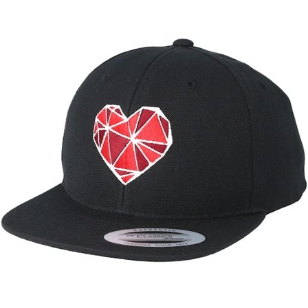 Kiddo Cap - Black - snapback - Cap - Kids Geometric Heart Black Kids Snapback - Hatstore