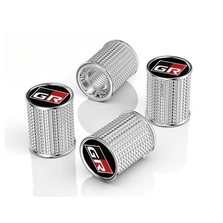 För Gr 4st/Set Bil Aluminiumlegering Hjulnav Ventilkärna Skydd Svart Silver För Gr Sport C-Hr Rav4 Avensis Prado Prius Auto