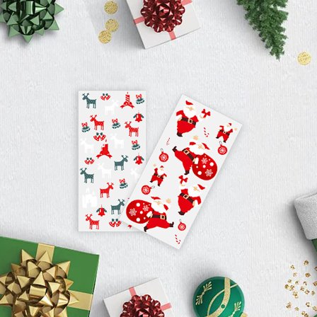 100 kpl Joulukarkki lahjapusseja Sellofaanipusseja Herkkupusseja 100 kappaleella kierrenauhoja joulujuhlien pakkaustarvikkeisiin