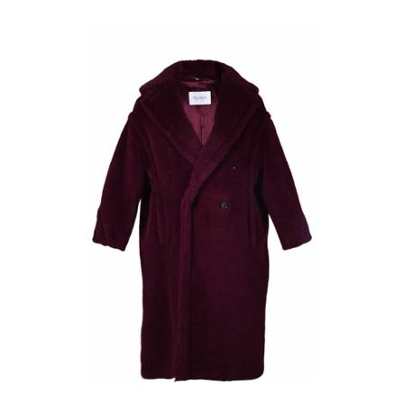 Max Mara Double-Breasted Coats Lilla, Dame Uldfrakker