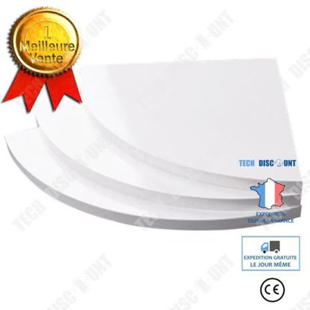 Väggvinkelplatta - TD - Hylla i form av en fläkt - Vit - 19x21x26 cm - Dekoration för sovrum och vardagsrum