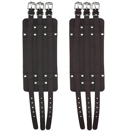 2 stk. bredt manchet armbånd justerbar retro punk kunstigt læder håndledsbælte bånd sort brun