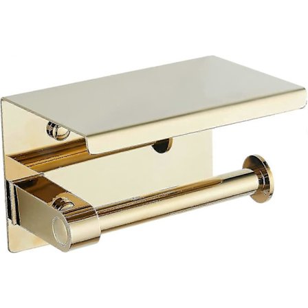 Toalettpappershållare Guld 304 Rostfritt Stål Toalettpappershållare Med Hylla Väggmonterad Toalettrulle