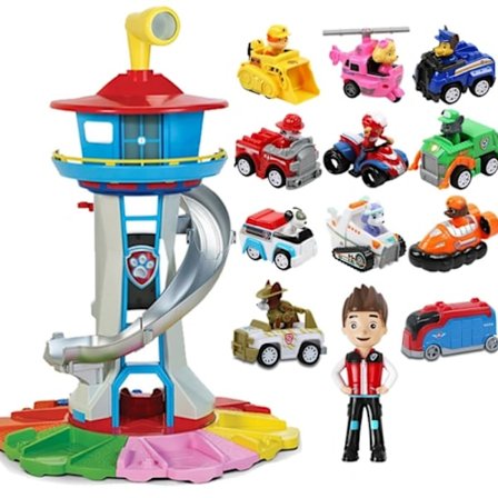 Paw Patrol Tårn Stor Størrelse Pat Patrol Canina Visningsmodell Leketøysett Hunder Kjøretøy Actionfigur for Gutter Barn Bursdagsgave