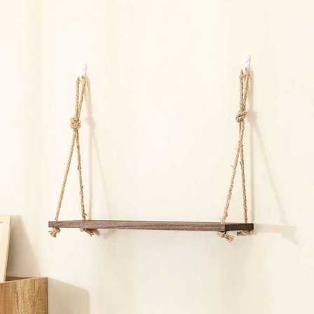 Dekorativ Enkeltsidig Vegghylle, Innendørs Oppbevaring, Retro Hengende, 30cm