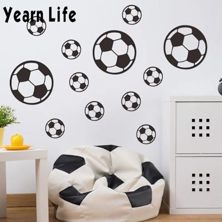 Personalized Football Soccer Basketball Wall Sticker Sports Boys Bedroom Art Wall Stickers for Kids Rooms Nursery Decor