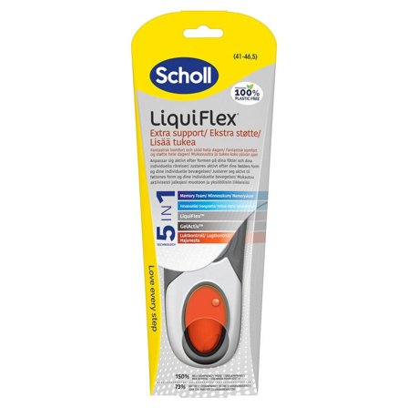 Scholl LiquiFlex Extra Support innleggssåler L (41-46,5) 1 par