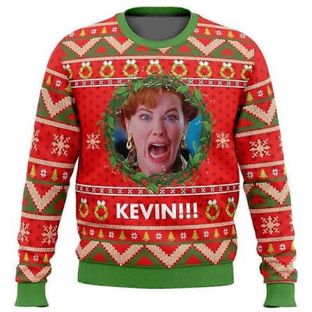 Julemanden Tegneserie Sweatshirt til Kvinder og Mænd - Sjov Jule Sweatshirt til Efterår og Vinter 5 L 5