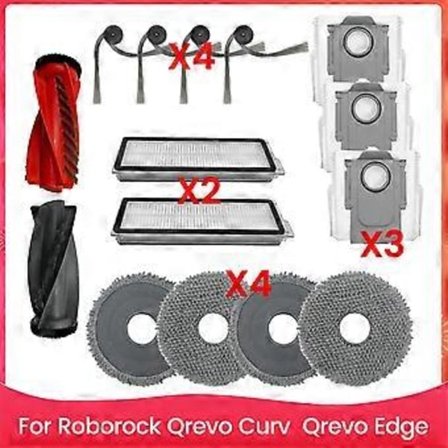 For Roborock Qrevo Curv, Qrevo Edge Robot Støvsuger Tilbehør Hovedsidebørste Hepa Filter Moppeklut Du