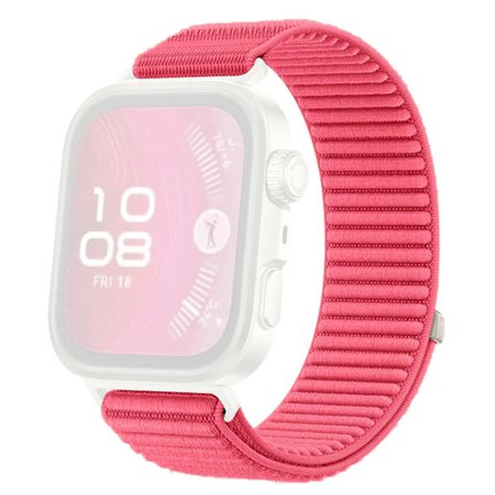 KALEBOL Armband för Huawei Watch Fit 4 Pro / Fit 4 / Fit 3 Magisk Tejp Nylonvävd Klockarmband Vatten Röd
