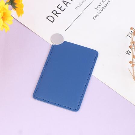 Bærbart mini rustfrit stål ubrydeligt makeuplommespejl Blue