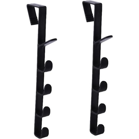 Oviin Ripustettavat Koukut Pystysuora Pyyhekuivausteline Koukku Vaatteille Kylpyhuone Keittiö Musta 2 Pakkausta