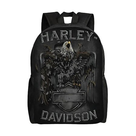 Harley Davidson Rygsæk Teenager Skole Taske Lærred Notebook Rygsæk Taske Unisex-HXN1795