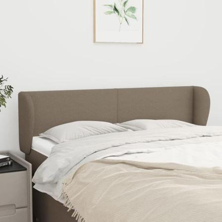 Vidaxl Huvudgavel Med Kanter Taupe 147x23x78/88 Cm Tyg Taupe