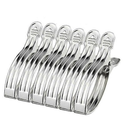 6 stycken rostfria stål quilt klädnypor förtjockad fjäder hög elasticitet släta käftar OVP