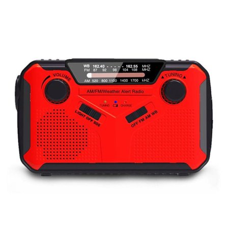 Aurinkoradio, AM/FM-käsikampi-radio, Dynamo-hätäradio 4000 mAh:lla