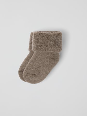 Polarn O. Pyret - Socks merino wool terry - 10 - 12 - Childrenswear - brown