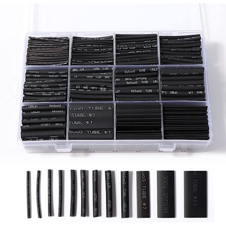 900 Delar Krympslang, Elektrisk Isolering Krympslang Kabel, 12 Storlekar - Krympförhållande 2:1