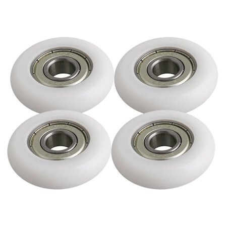 4 stk. Plastkulelagerremskive Rundt Hjul 10x40x10mm Belastning 83kg Hvit--