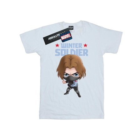 Marvel Boys Winter Soldier Bucky Toon T-Shirt 7-8 år Vit
