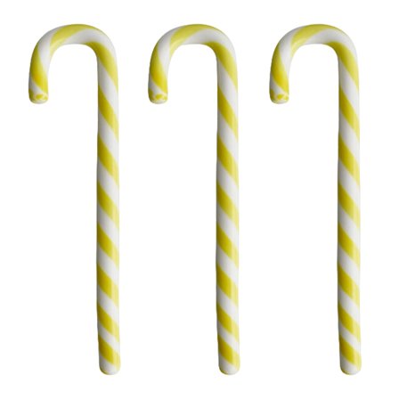 Kosta boda Polka Keppi Valkoinen/Keltainen 170mm 3-pakkaus