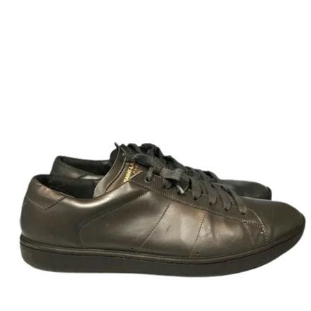 Saint Laurent Vintage Pre-owned Leather sneakers Grå, Herre Vintage Sko, Størrelse: 43 EU