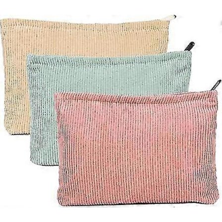 Lille Makeup Pung 3 Stk Makeup Taske Stof Taske Rejse Toilet Taske Fløjls Makeup Taske Kompatibel med Kvinder Vandtæt Rejse Toilet Taske