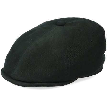 Stetson - Zwart flatcap Cap - Brooklin 6-Panel Cap Soft Cotton Black Flat Cap @ Hatstore
