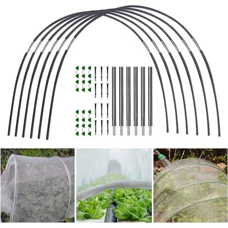 Drivhusbuer til net, drivhusbuer drivhusramme, drivhusramme drivhusbuer, gør-det-selv drivhusbue hus kit, polytunnel støtte ramme til have 18pcs (6 