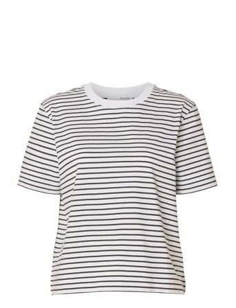 Selected | Slfessential Ss Striped Boxy Tee Noos | L