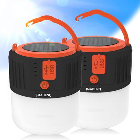 Usb Uppladdningsbar Led-campinglampa, Tält, Sollykta Black 2 Ppack