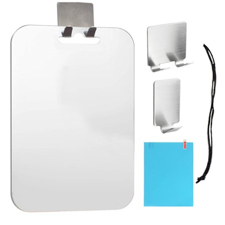 Brusebadsspejl til barbering, dugfri badeværelsesvægspejl med barberkroge, bærbart dugfrit spejl til daglig og rejsemakeup, skægpleje