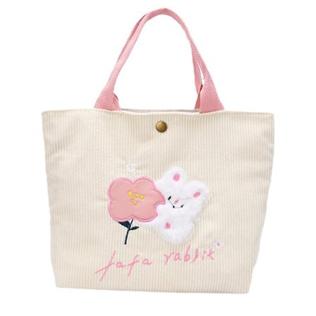 Søt håndveske med trykknapplukking, tykk og søt mønster, fasjonabel liten tote-veske for shopping, pendling, rosa blomst