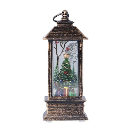 Lighted Street Lamp Shaped Christmas Snow Globe Lantern Home Party Festival Decoration PropsChristmas Trees